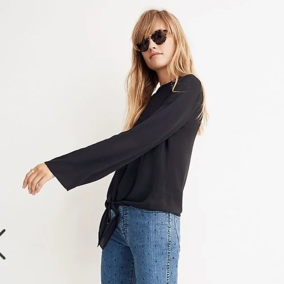 New- Madewell front tie blouse - Picture 2 of 5